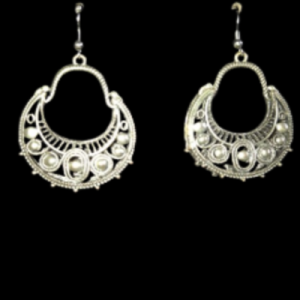 Silver-toned dangle earrings